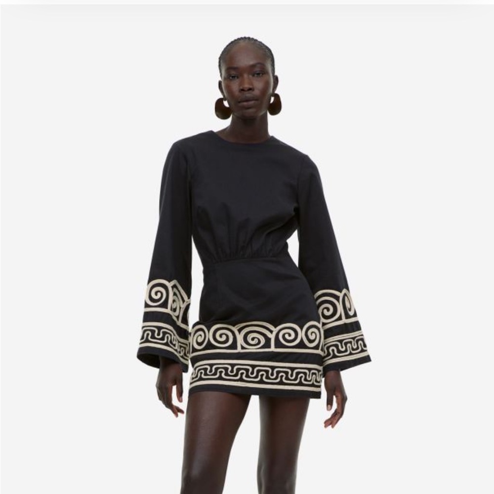 H&M Embroidered Lyocell-blend dress